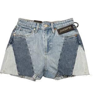 [BLANKNYC] The Reeve High-Rise Patchwork Denim Shorts – Size 24 (NWT)